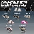 2Pack Pro 4 Shaver Replacement Heads for Skulls Pitbulls Series Gold PRO, Silver PRO, Platinum PRO, Butterfly Kiss PRO Head Shavers, Floating 4 Heads for a Fast, Close and Smooth Shave.
