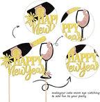 1 PCS 2026 Happy New Year Cake Topper Assembled Glitter Fireworks Cheers to 2026 New Year's Eve Cake Pick Hello 2026 Cake Decorations for Welcome 2026 Happy New Year Theme Holiday Party Supplies