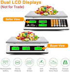 Price Computing Scale 88lb/40kg Commercial Food Scale for Produce Meat Weighing, LCD Display and Green Bright Backlight for Farmers Markets, Meat Shop, Deli, （Not for Trade）
