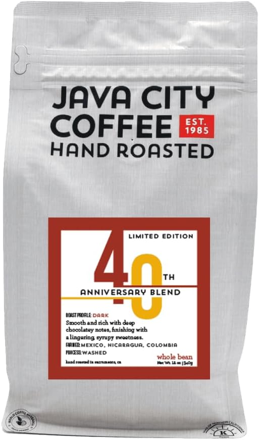 Java City 40th Anniversary Blend Dark Roast Ground Coffee, 12 oz | Smooth & Rich Flavor