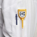 Taylor Compact Waterproof Digital Food Thermometer, 4.5 Inch Stem Length with an FDA Recommended 1.5mm Stepdown Probe Diameter and Amber Backlit LCD, HOLD, Min/Max; NSF, Yellow