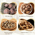 MEIMIDUO Pre-Cut Dried Shiitake Dices, Natural Dried Mushrooms, Premium Shiitake Mushrooms, Rich Mushroom Flavor, No Additives, Ideal Mushroom Powder Alternative for All Cuisines