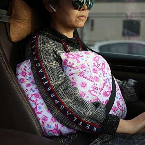 Mastectomy Pillow for Breast Cancer Surgery Lumpectomy Reconstruction Chest Healing Protector Post-Surgery Recovery Support Patient Care (Rose Ribbon)