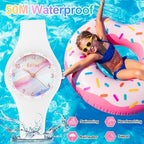 Edillas Kids Teens Watch Analog Girls Boys,50M Waterproof Stylish Watch for Children,Students with Soft Silicone Strap for Kids Teens Over 8 Years Old