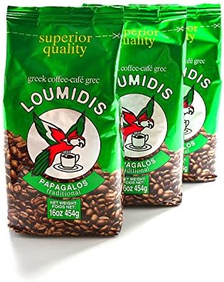 Papagalos Loumidis Ground Coffee, 16 Ounce - Pack of (3) PCS