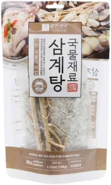 Hapcheon Saengyak Samgyetang Herbal Soup Mix – Korean Ginseng Chicken Soup Base, Traditional Korean Ingredients, (1 pack)
