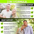 Heart Health Cholesterol Supplements - Cholesterol Health & Heart Support with Plant Sterols, Niacin & Garlic Powder.Vitamins Pills for Healthy Cholesterol and Healthy Heart.Two Months Supply.