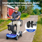 WheelWavi Powered Mobility Scooter, 4-Wheel Foldable Electric Scooter for Seniors & Adults – Heavy Duty Travel Model with 330 lbs Capacity, 350W Motor, Long-Lasting Battery, Front Basket & LED-14.9MI