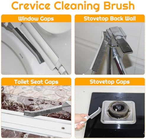SUOXU Household Thin Cleaning Brushes,2pcs Hard Bristle Grout Scrub Brush Tool for Cleaning Tight Spaces in Home Kitchen Bathroom