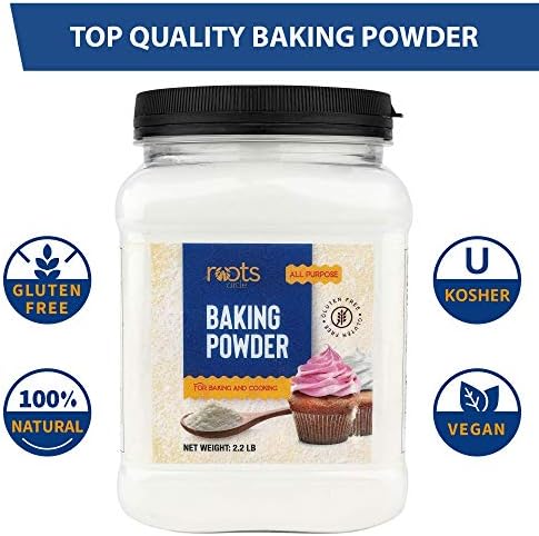 Roots Circle Baking Powder | Gluten-Free All-Purpose Leavening Agent For Cooking and Baked Goods, Desserts, Breads, & Cake | Vegan & Kosher-Safe | 2lb [35oz] Airtight Bulk Container