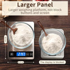 Food Scale, 33lb Digital Kitchen Scale with Stainless Steel & Tempered Glass, USB Rechargeable, 1g/0.05oz Precise Weighing, Splash-Resistant and Sturdy Surface, for Cooking, Baking, Weight Loss