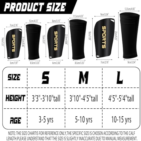 Syhood Soccer Shin Guards for Kids Youth Teens Adults Shin Pads and Sock Sleeves for 3-15 Years Old Children Boys Girls Protection Gear EVA Cushion Protection for Soccer Football Game
