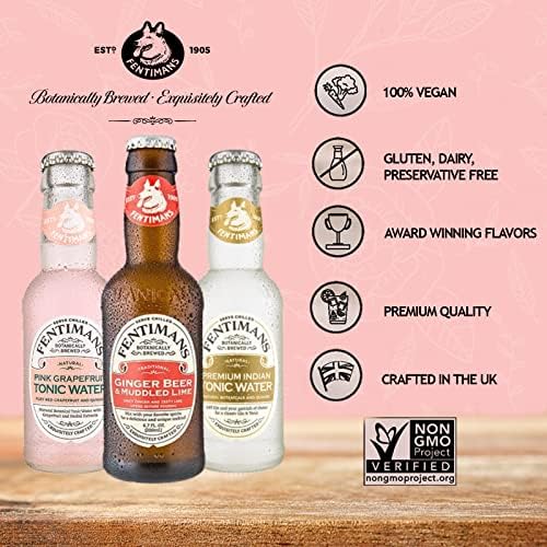 Fentimans Sparkling Ginger Beer & Muddled Lime - Ginger Beer Non Alcoholic, Ginger Ale, Mixer, Craft Soda, No Artificial Flavors - 6.7 Fl Oz (4 Pack)