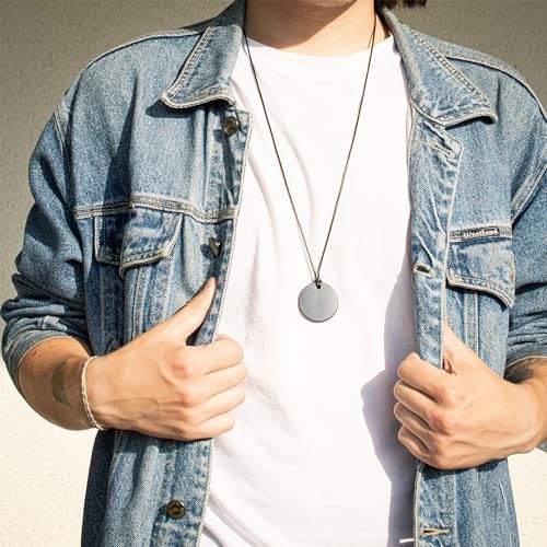 Pendant - Circle Base - Wearing this Shungite Necklace Improves and Protect Your Energy Flow - Stone from Russian Mine
