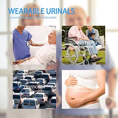 Wearable Urinal for Men, Protable Latex Material with Collection Urine Bag, Urinary Drainage Bag System,Skin-Friendly and odorless (1000ml) (Universal Style)