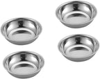 IMIKEYA 4pcs Stainless Steel Seasoning Dish Hot Pot Bowl Food Sauce Dish Seasoning Bowl for Appetizers Soups Desserts