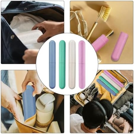 4 Pack Travel Toothbrush Case, Holder Toothbrush Travel Containers for Trip Home Camping Dust-Proof and Sanitary, Travel Toothbrush Holder