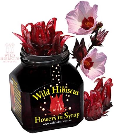 Wild Hibiscus Flowers in Syrup | 8.8 oz (250 g) Jar | Hand-Crafted Whole Hibiscus Flowers in Sweet Syrup | Perfect for Cocktails, Desserts & Gourmet Garnishes