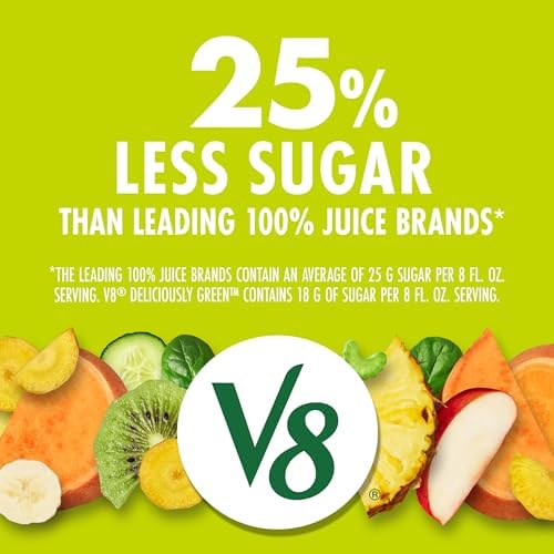 V8 Deliciously Green 100% Fruit and Vegetable Juice, 46 fl oz Bottle
