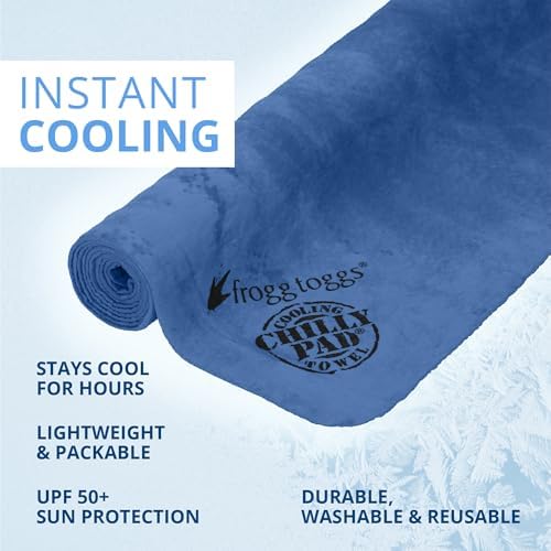 FROGG TOGGS Chilly Pad, Instant Cooling Towel, Long Lasting, Reusable, Sports and Outdoors Neck Towel 33x13