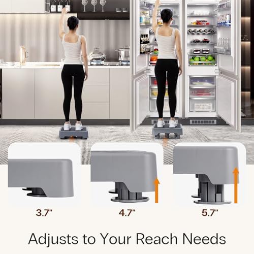 StrongTek 5.7" Adjustable Step Stool, Non-Slip One Step Platform for Adults & Seniors, Portable Mobility Aid and Stair Assist for Kitchen, Bathroom, Bedside & Outdoor