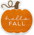C.R. Gibson TW4-24063 Hello Fall Pumpkin Disposable Paper Cocktail Napkins for Thanksgiving and Halloween, Orange, 20pcs, 5" x 5"