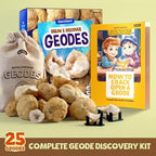Dan&Darci Break Your Own Geodes - Hollow White Moroccan 1" - 2.5" Large, Medium, Small Geode for Kids - Science Kits for Kid Ages 8-12, 8-10, 12-14 Age - Discovery Toys Gifts