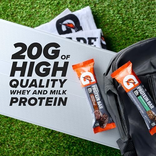 Gatorade Whey Protein Bars, Cookies & Crème, 2.8 oz bars (Pack of 12, 20g of protein per bar)