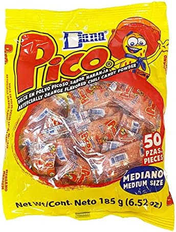 4-pack Pico Mediano, the Original Orange Flavor Hot Candy Powder, 4 Bags of 50-count