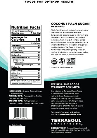 Terrasoul Superfoods Organic Coconut Sugar, 2 Lbs - Low Glycemic | Unrefined | Trace Minerals