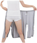 Patient Pants Patient Care Clothes,Adult Open Crotch Pants Clothing, Clothing For Disability, Incontinence Trousers Catheter Trousers, Easy To Wear And Take Off, Paralysis Long Time Bedridd(Color:L)
