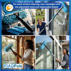 IGADPole 28 FT Water-Fed Washing Kit with Soap-Dispenser, Brush, 10″ Squeegee & Cobweb Duster for Windows, Gutters, Solar Panels & Exterior Walls