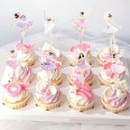 Ballerina Cupcake Toppers,24 PCS Ballerina Cake Topper,Ballerina Birthday Party Decorations