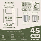 Compost Bags 4-5 Gallon with Handles Tie Extra Thick 0.78 Mils Wastebasket Liners Bags for Kitchen Bathroom Office US BPI ASTM D6400 and Europe OK Compost Home Certified