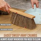 Takavu Multi-Purpose Counter Brush with Solid Wood Handle, Natural Horsehair Bristles for Gentle Dusting of Furniture, Drafting, Patio, Fireplace Cleaning, Shop Brush, Woodworking Tool & Accessories