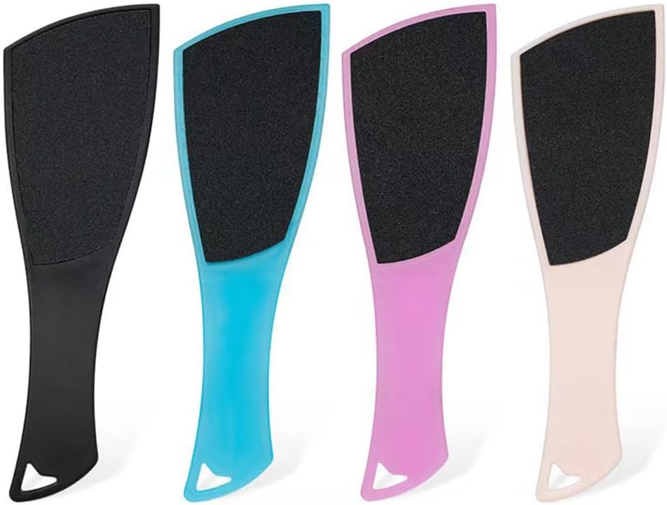 4 Pack Double Sided Foot File Callus Remover Pedicure Tool Dead Skin Scrubber Heel Exfoliator Foot Rasp Hard Skin Remover Plastic Sandpaper Foot Care Tool