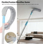Retractable Gap Dust Cleaner Cleaning Tools with 3 Microfiber Dusting Cloths Long Handle 48.5inches Washable and Retractable Duster Brush for Cleaning Under Appliances Furniture Couch Fridge