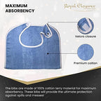 Adult Bibs for Eating - Adult Bibs for Women - Bib for Men & Seniors - Bib for Adults, Clothing Protector, 100% Cotton Terry Cloth, Large 18x30, Absorbent, Machine Washable, Blue, 12 Pack