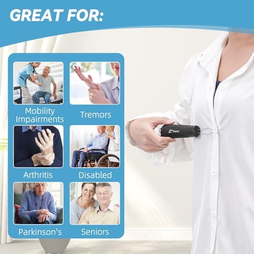 Button Hook, Button Assist Tool, with Comfort & Wide Grip, Button Helper Tool for Elderly, Arthritis, Stroke, Parkinson's