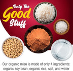 Fusion Select Organic White Miso Paste - Made of Fermented Soy Bean & Rice - Savory Japanese Seasoning For Cooking Soup Base, Broth, Stew, Salad Dressing, Sauce, Marinade, Ramen - 15 Servings, 300g