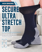 Doctor's Select Diabetic Socks for Men - 6 Pairs Non Binding Stretch Top, Bamboo Viscose Mens Diabetic Socks