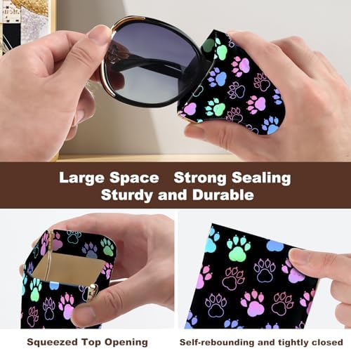 2Pcs Sunglass Eyeglass Glasses Case Soft PU Leather with Cleaning Cloth Cute Glasses Pouch Bag for Men Women Girs