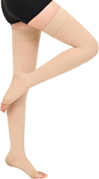 20-30 mmHg Compression Stockings for Women & Men,Thigh High Medical Compression Socks,Support Graduated Compression Hose Sock for Treatment Varicose Veins Swelling-Closed Toe/Open Toe/Footless