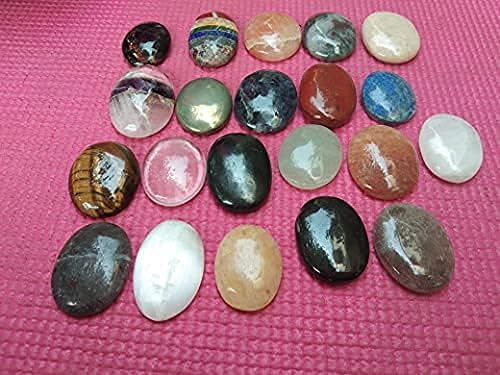 Jet Mix Worry Stones Approx 15 to 18 Grams Length 1.5 to 1.8 Inch Approx (Each) Free 40 Pages Jet International Crystal Therapy Booklet Meditation Stress Relief (12)