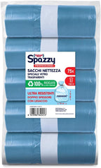 Professional Special Glass Collection Bag, 110 lt, Transparent Blue, 5 Packs of 15 pieces