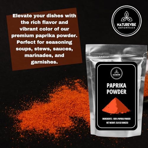 Paprika Powder 2lb by Naturevibe Botanicals | Red Paprika Ground Seasoning | Great for Garnishing (32 Ounces)