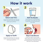 Temporary Tooth Repair Kit: Missing Tooth Replacement Kit Replace Missing or Broken Tooth Filling The Gap - Moldable False Teeth Come with 3 Shades 10 Size