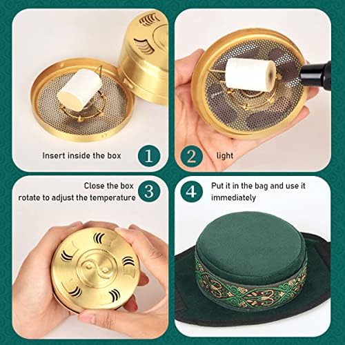 Barelove Copper Moxa Box, Purifier Copper Tank Moxibustion Treatment Tool Portable Therapy Bag, Great for Waist Neck Knee Shoulder Back, 艾灸盒 艾灸包 艾灸 (Not Include Moxa)