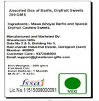 Ghasitaram Gifts Diwali Gifts Diwali Sweet - Assorted Box of Barfis, Dryfruit Sweets 200 GMS