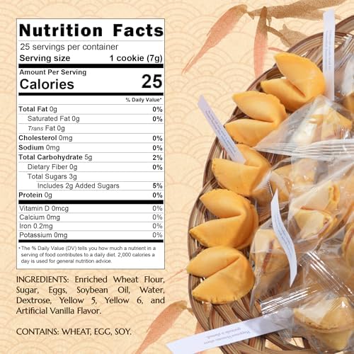 East and Else Fortune Cookies, Individually Wrapped, Vanilla Flavor, Premium Bulk Pack, Made in USA (25 Count)